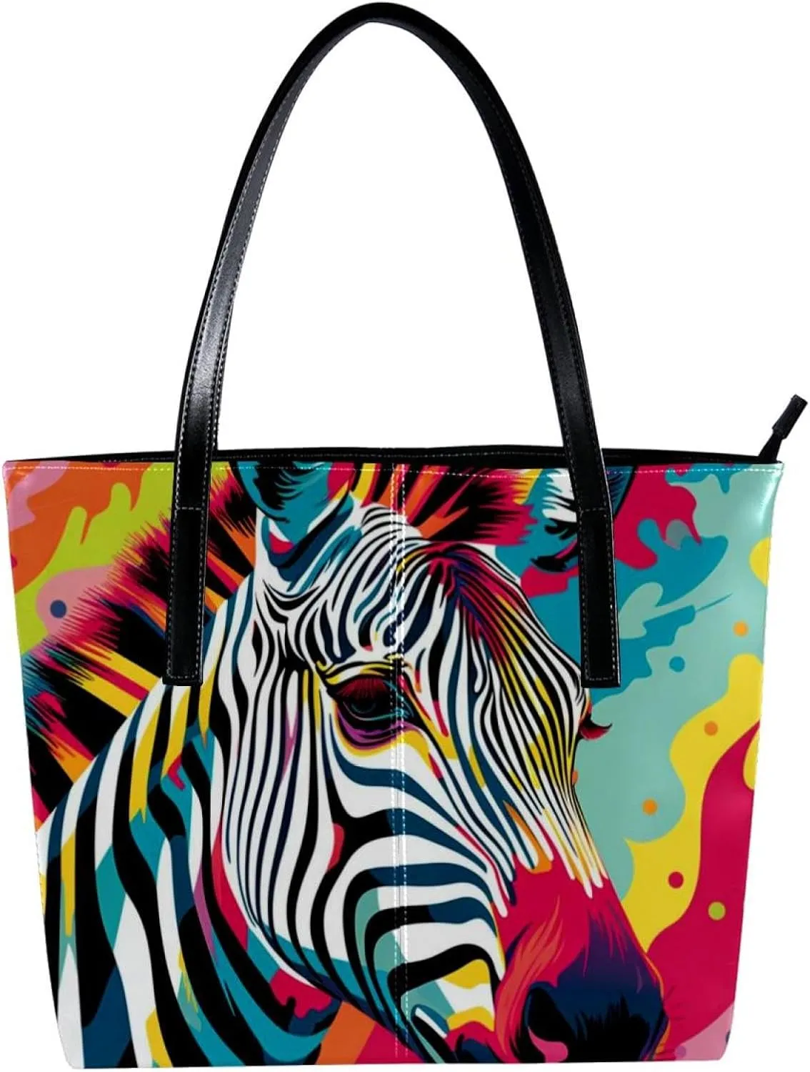 Purses for Women,Tote Bag Aesthetic,Women's Tote Handbags,Animal Zebra Texture Art Illustration