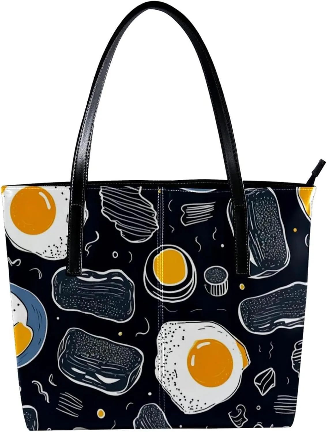 Purses for Women,Tote Bag Aesthetic,Women's Tote Handbags,Breakfast Coffee Fried Egg