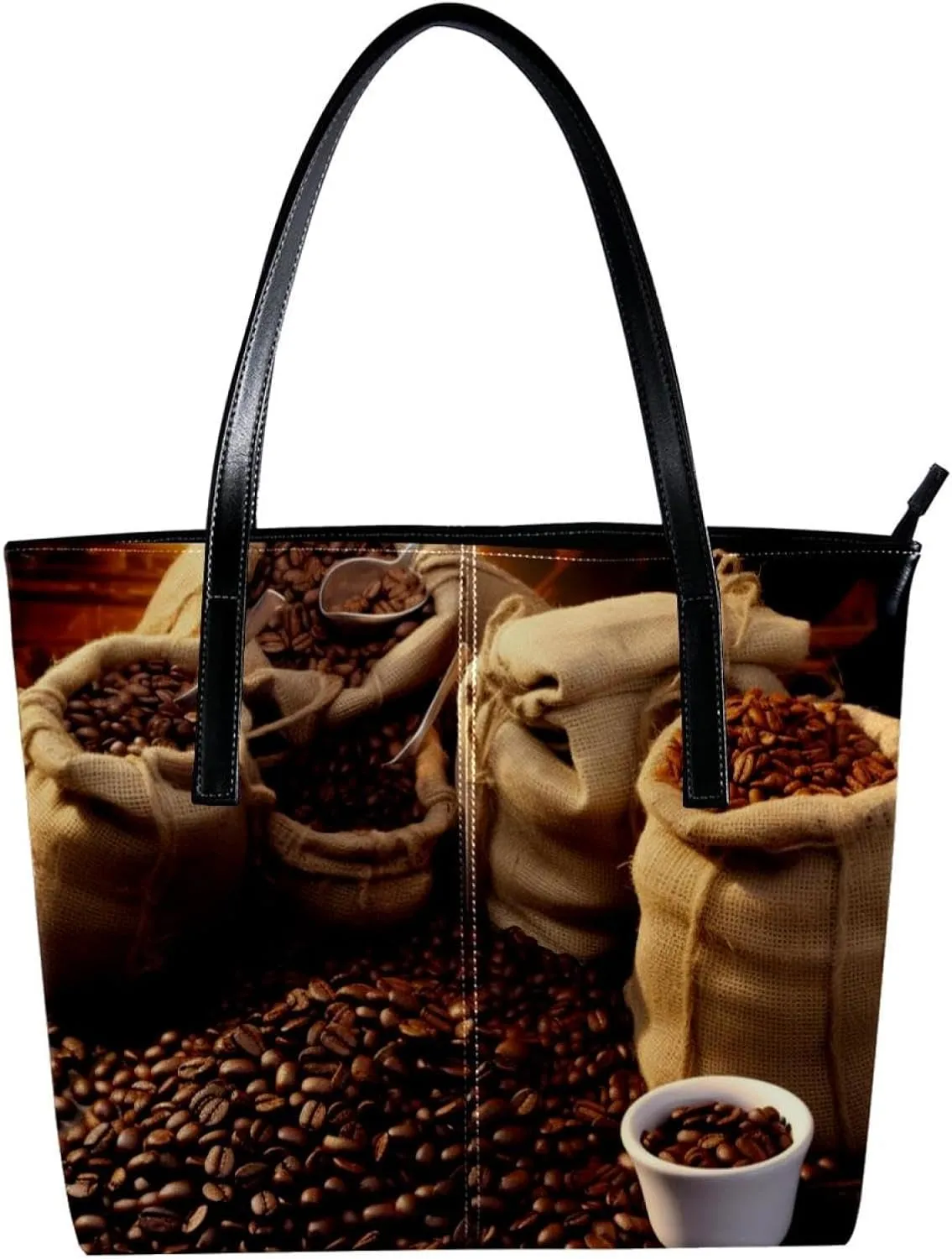 Purses for Women,Tote Bag Aesthetic,Women's Tote Handbags,Enjoy Coffee Time