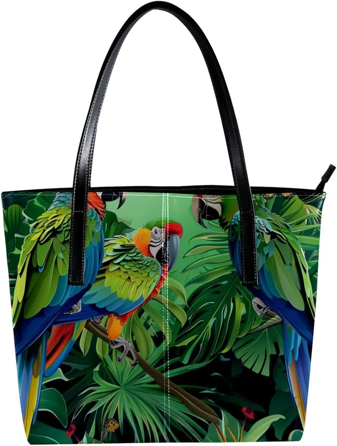 Purses for Women,Tote Bag Aesthetic,Women's Tote Handbags,Tropical Jungle Butterfly Birds