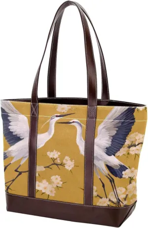 Purses for Women,Tote Bag for Women,Handbags for Women,Bird and Flower Crane