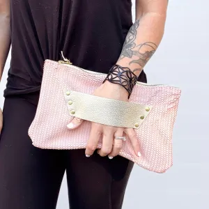 [raleigh leather] Clutch - Blush with Champagne