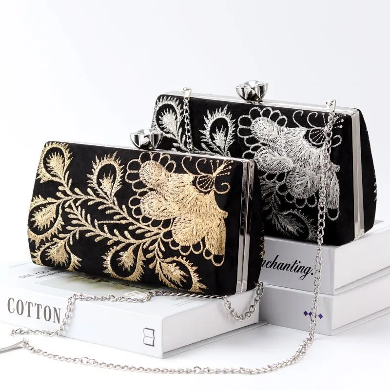 Retro Embroidery Evening Clutch Bag Party Purse