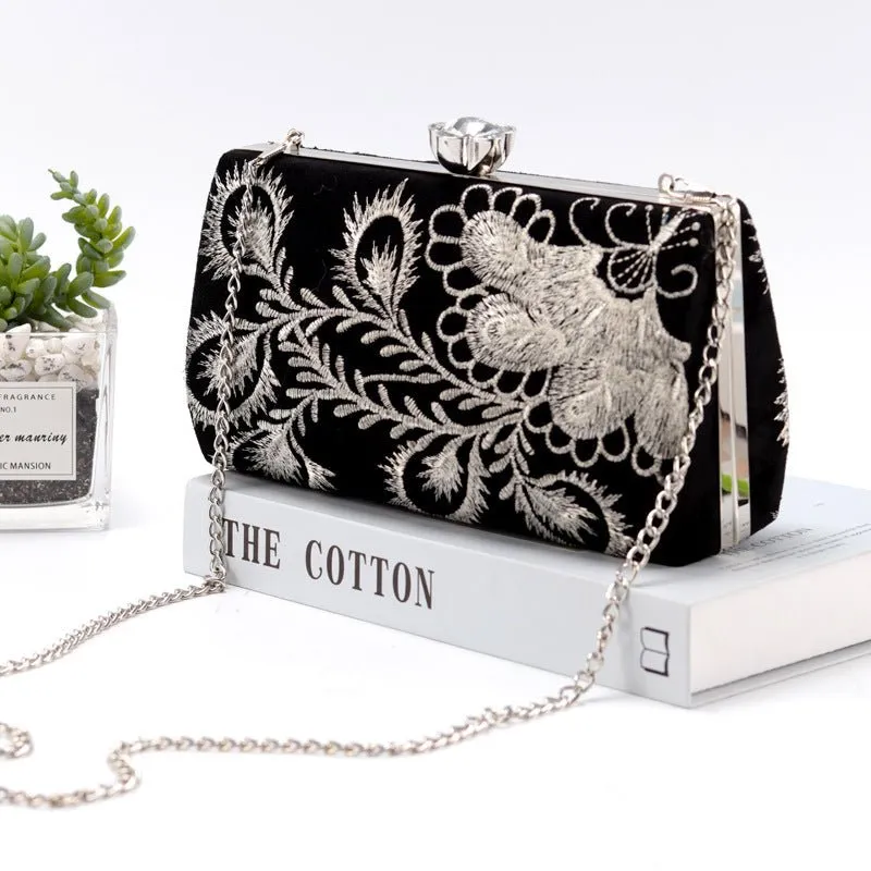 Retro Embroidery Evening Clutch Bag Party Purse