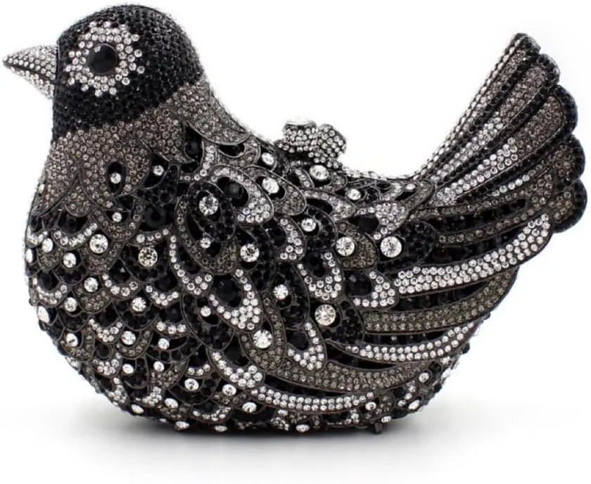 Rhinestone Bird Clutch Purse Women's Full Crystal Evening Bag for Wedding Party Handbag