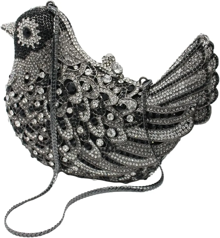 Rhinestone Bird Clutch Purse Women's Full Crystal Evening Bag for Wedding Party Handbag
