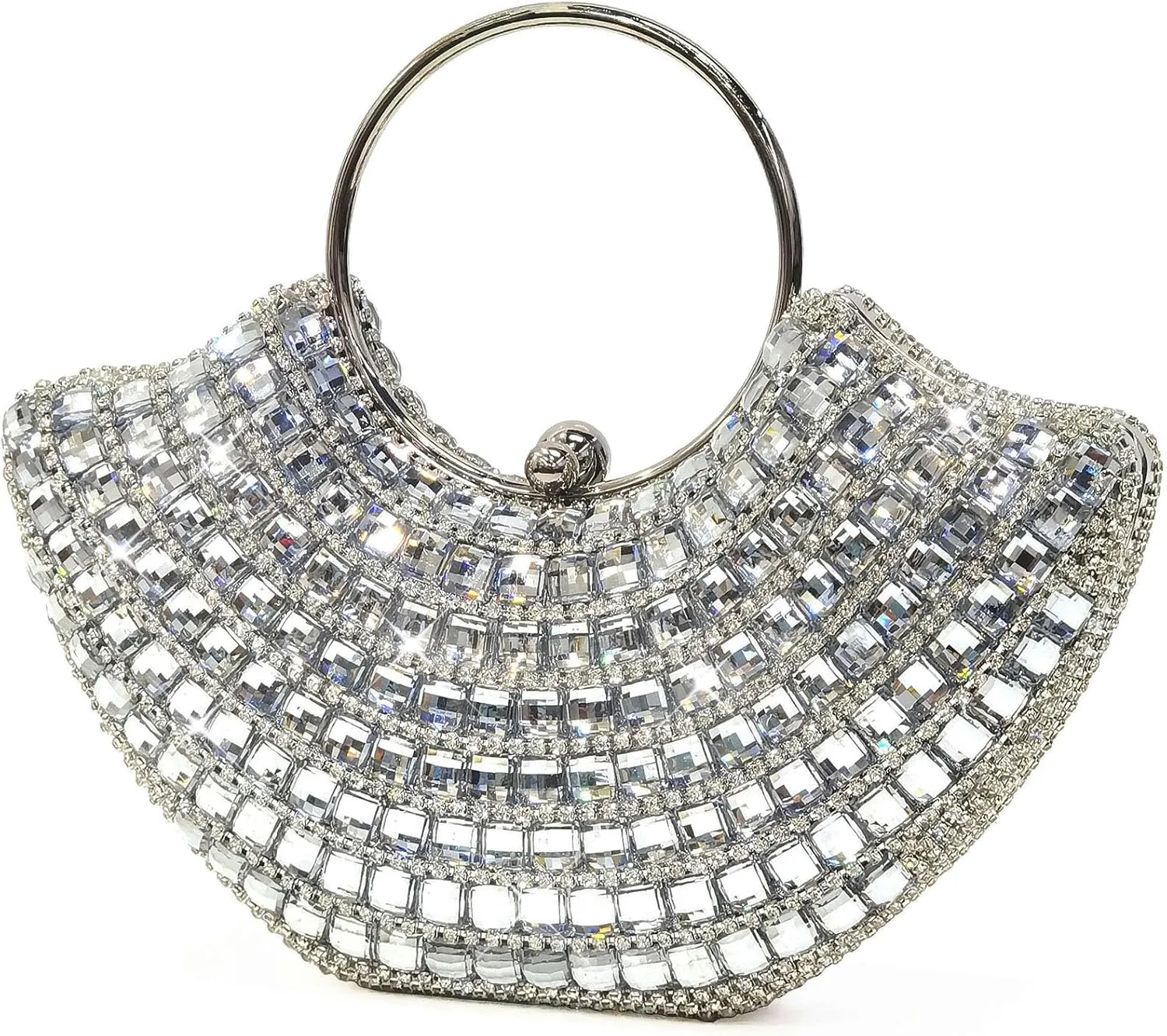 Rhinestone Clutch Purses for Women, Lip Shaped Wristlet Evening Clasp Handbag - Wedding Party Crystal Diamond Bag