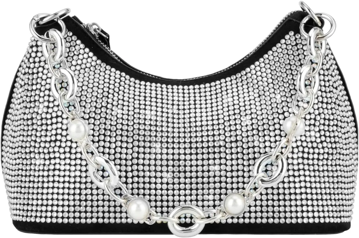 Rhinestone Handbag Purse Bling Clutch Purses for Women Evening Shoulder Diamond Purse Crystal Party Prom Hobo Bag