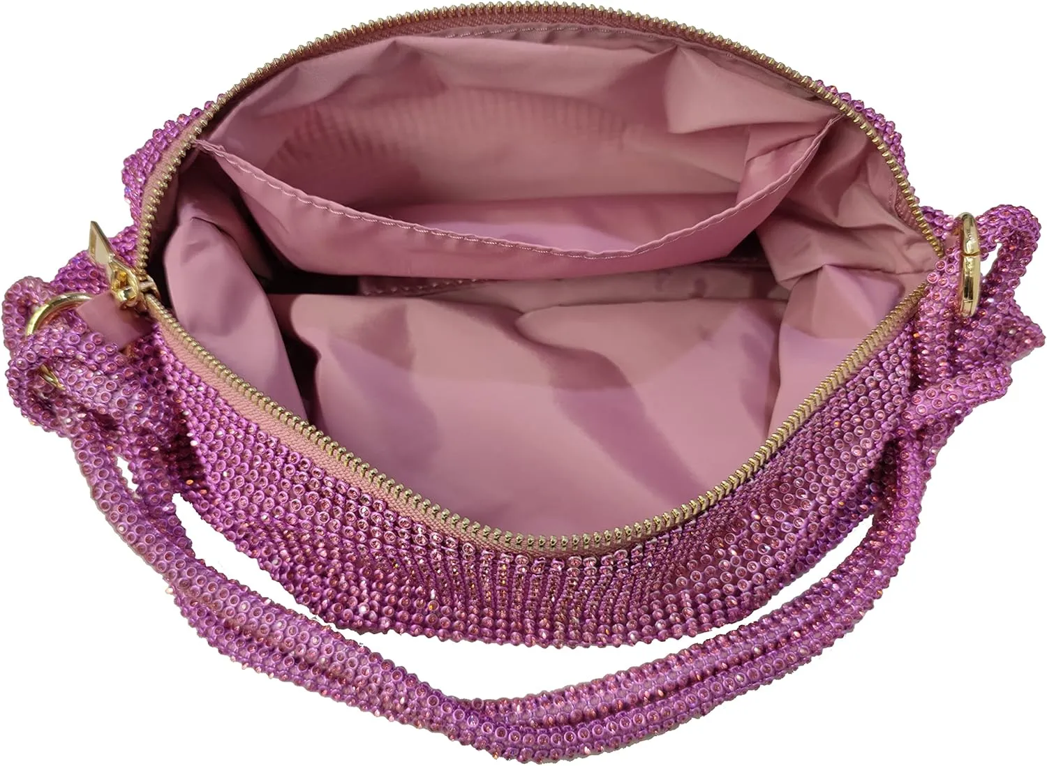 Rhinestone Hobo Bag for Women Rhinestone Purses Sparkly Evening Handbag Shiny Diamond Purse for Wedding Parties 2024