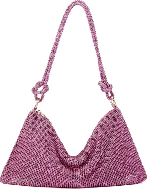 Rhinestone Hobo Bag for Women Rhinestone Purses Sparkly Evening Handbag Shiny Diamond Purse for Wedding Parties 2024