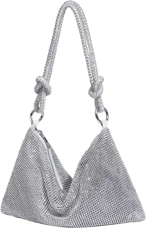 Rhinestone Purse Sparkly Evening Bag Small Sequin Party Wedding Disco Holiday Purses for Women