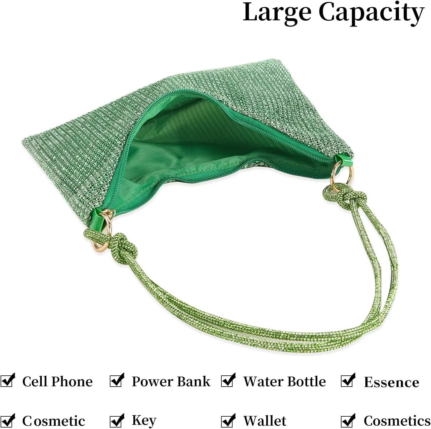 Rhinestone Purses for Women Crystal Clutch Bag Wedding Purse Bling Hobo Bag