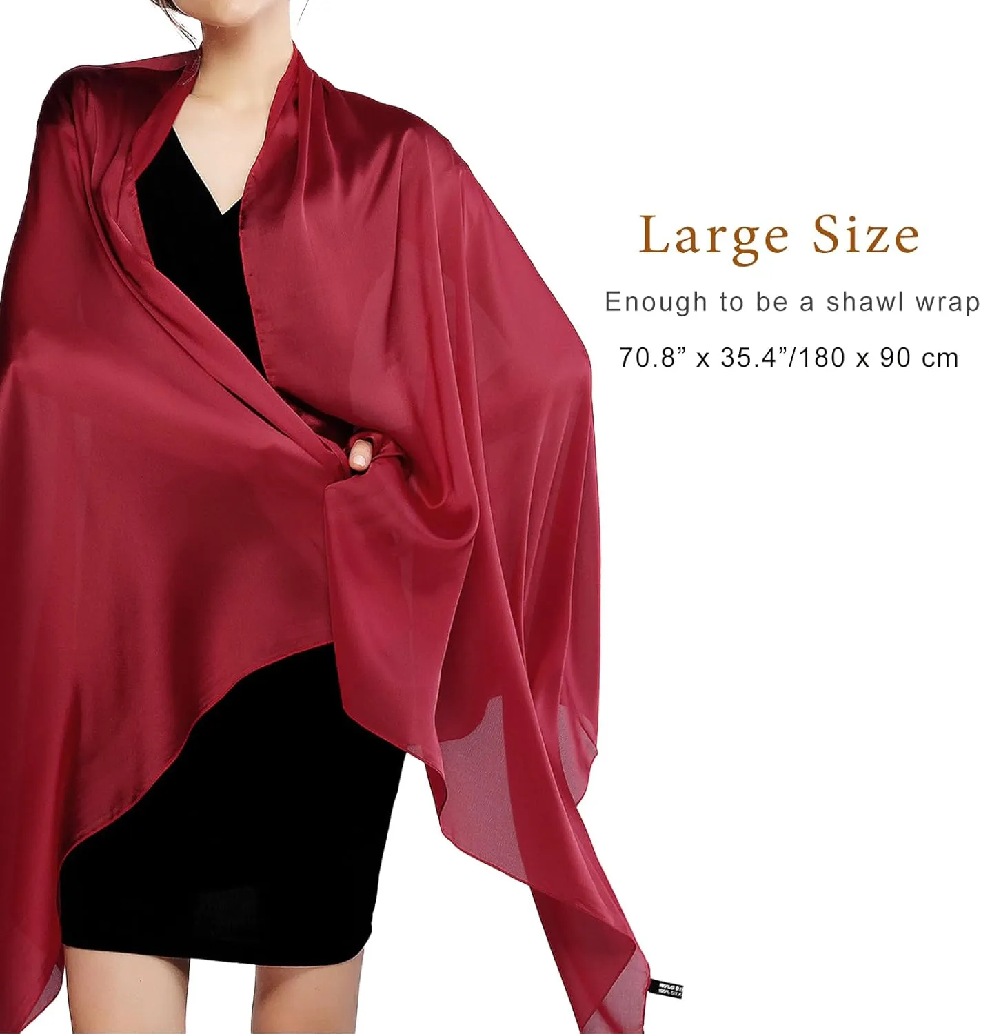 RIIQIICHY Women Shawls and Wraps for Evening Dresses Like Chiffon Silk Scarf Formal Silky Pashmina Shawls for Weddings