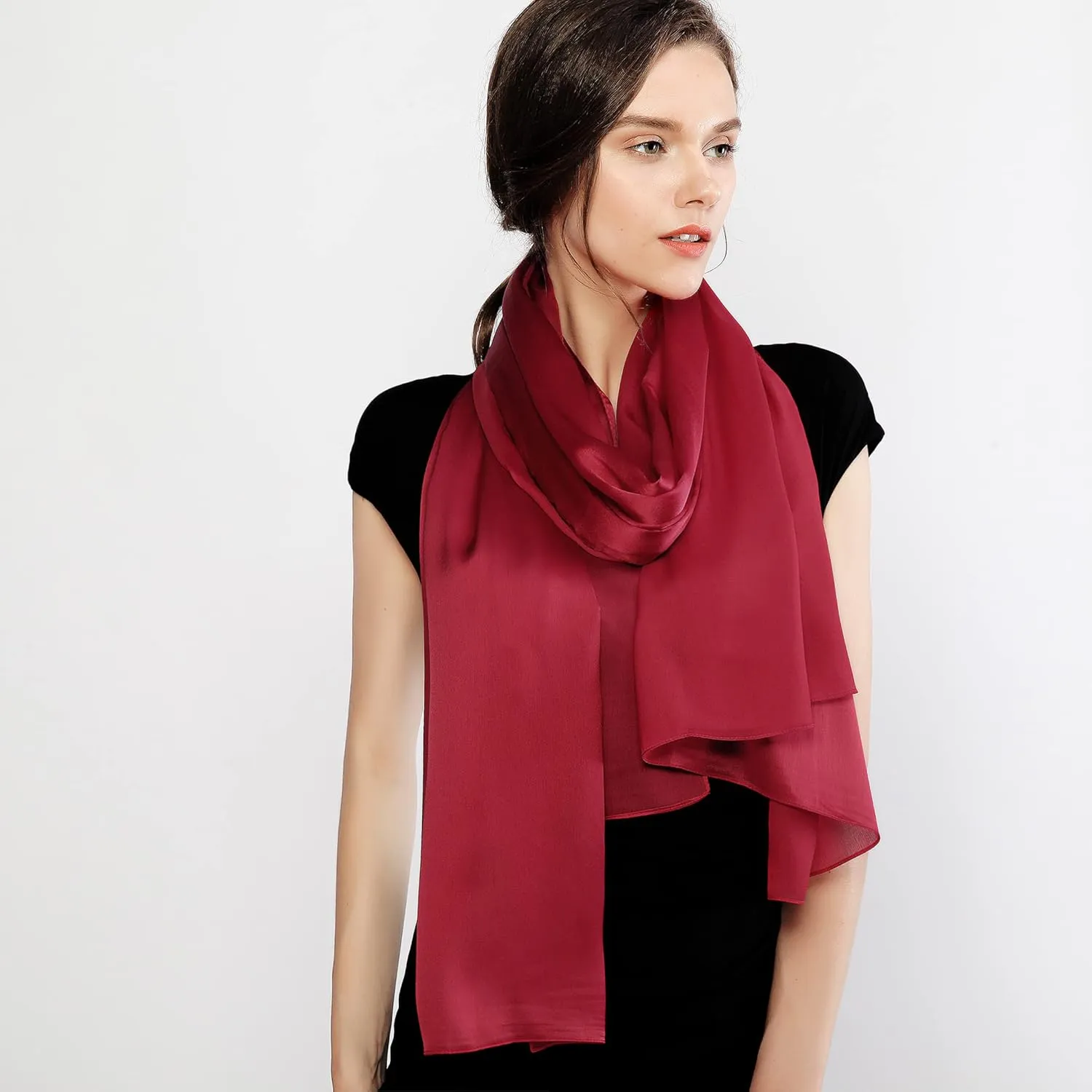 RIIQIICHY Women Shawls and Wraps for Evening Dresses Like Chiffon Silk Scarf Formal Silky Pashmina Shawls for Weddings