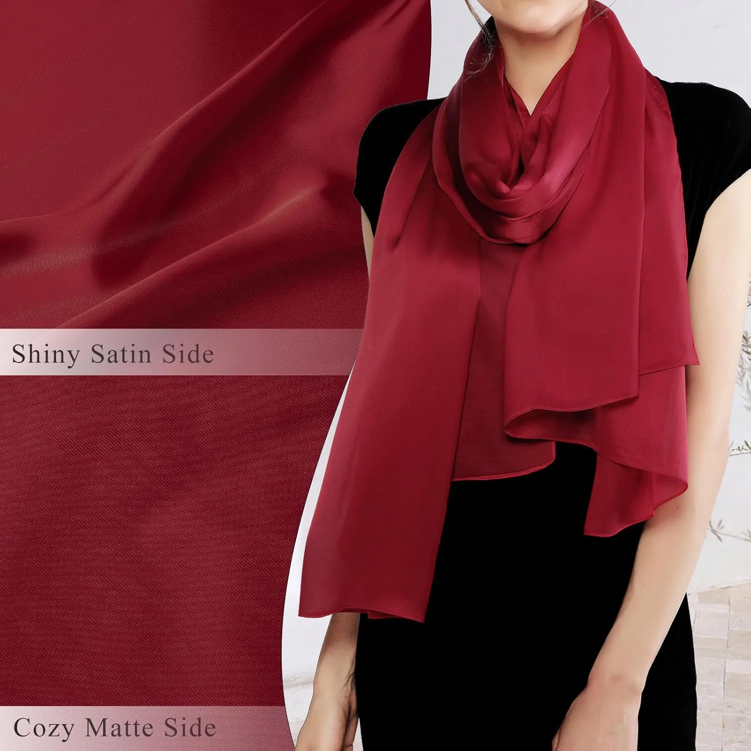RIIQIICHY Women Shawls and Wraps for Evening Dresses Like Chiffon Silk Scarf Formal Silky Pashmina Shawls for Weddings