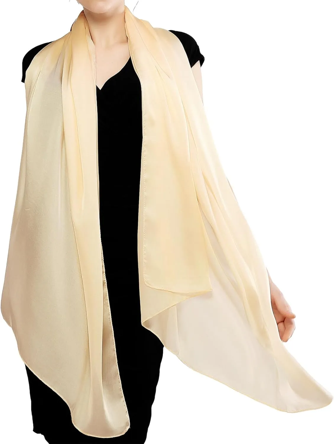 RIIQIICHY Women Shawls and Wraps for Evening Dresses Like Chiffon Silk Scarf Formal Silky Pashmina Shawls for Weddings