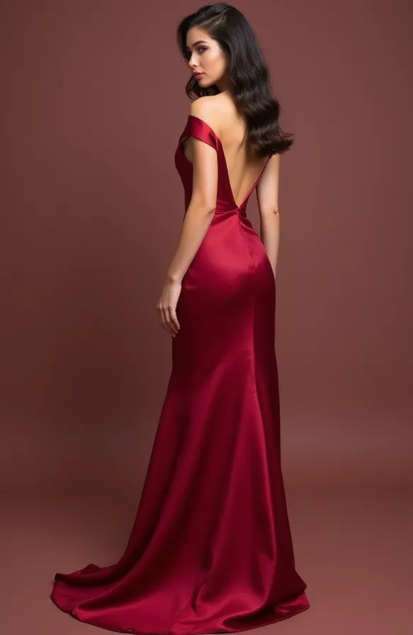Romantic Red Evening Dress & Prom Dress with Floral Lace and Beaded Waist