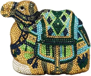RomanticDesign Women Luxury Camel Rhinestone Evening Clutch Sparkly Crystal Purse Party Prom Banquet Handbag