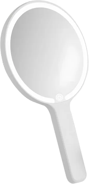 Round Pearl White Led Makeup Mirror with Smart Touch, 3 Light Modes, Type-C Rechargeable for Travel & Dorms