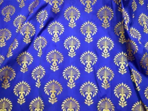 Royal Blue Banarasi Costumes Brocade by the Yard Fabric Wedding Dresses Indian Blended Silk Woman Blouses Home Decor Curtains Table Clothes