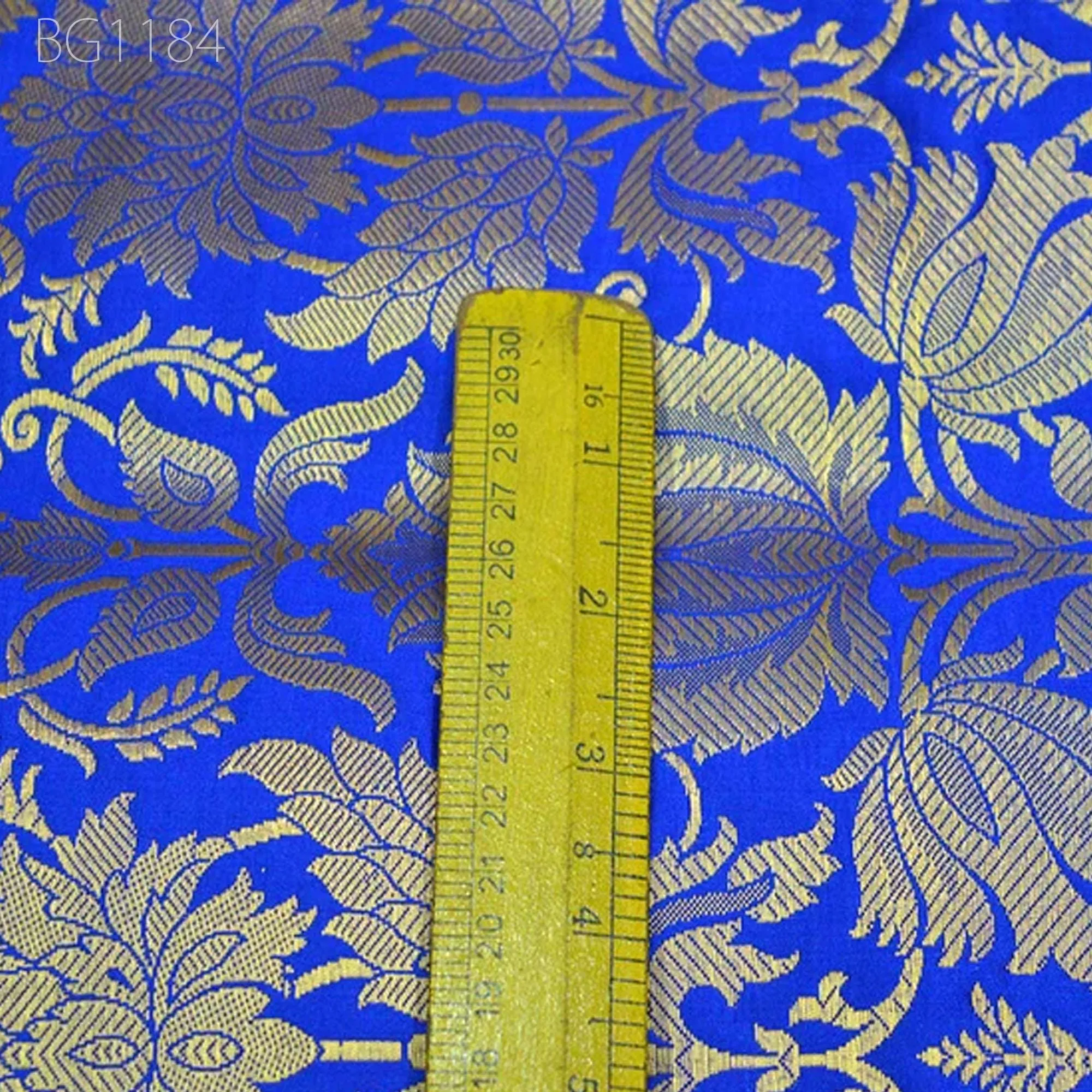 Royal Blue Brocade Banarasi Fabric by the Yard Banarasi for Wedding Dress lehenga Skirt Costume Crafting Home Decor Table Runner