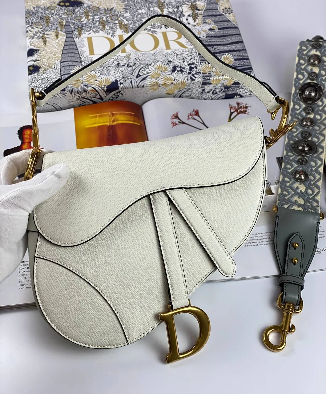 SADDLE Detailed white Elegant Dior BAG