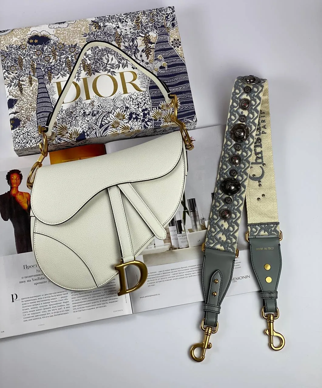 SADDLE Detailed white Elegant Dior BAG