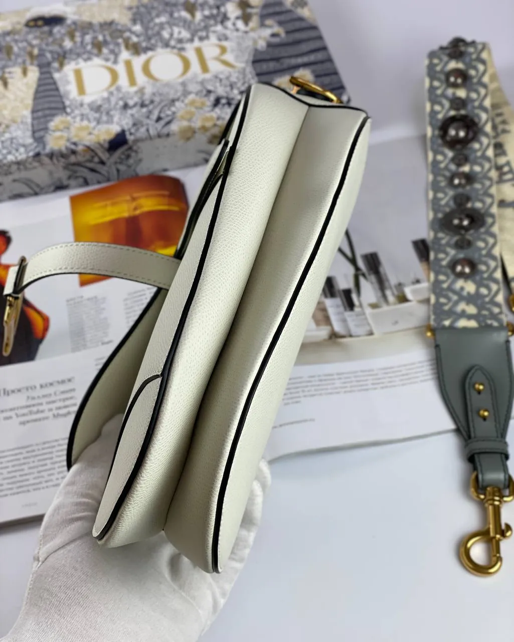 SADDLE Detailed white Elegant Dior BAG