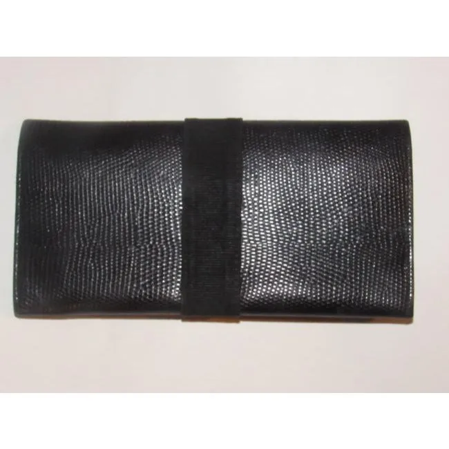 Salvatore Ferragamo Black Textured Leather Vintage Wallet