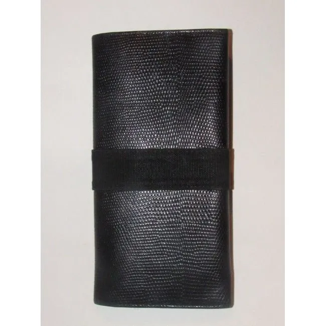Salvatore Ferragamo Black Textured Leather Vintage Wallet