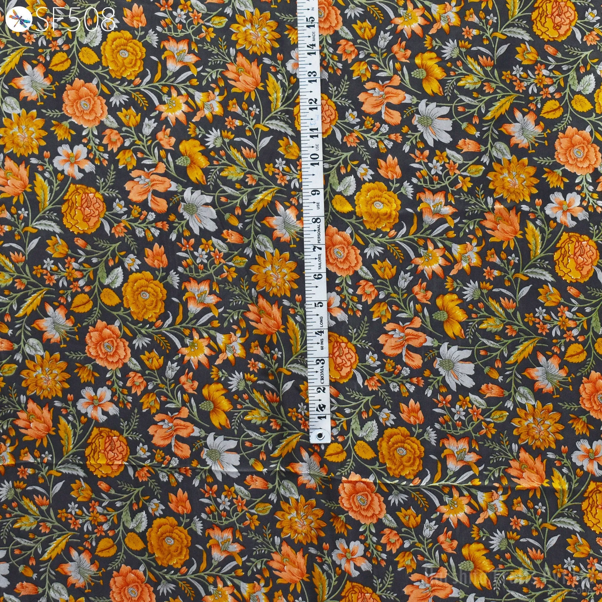 Saree Making Floral Habotai Silk Soft Pure Flowy Printed Silk Fabric by yard Saree Fabric Wedding Dresses Bridesmaid Costumes Sewing Scarf