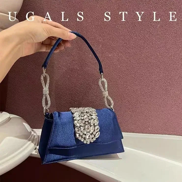 Satin Diamond Evening Bag