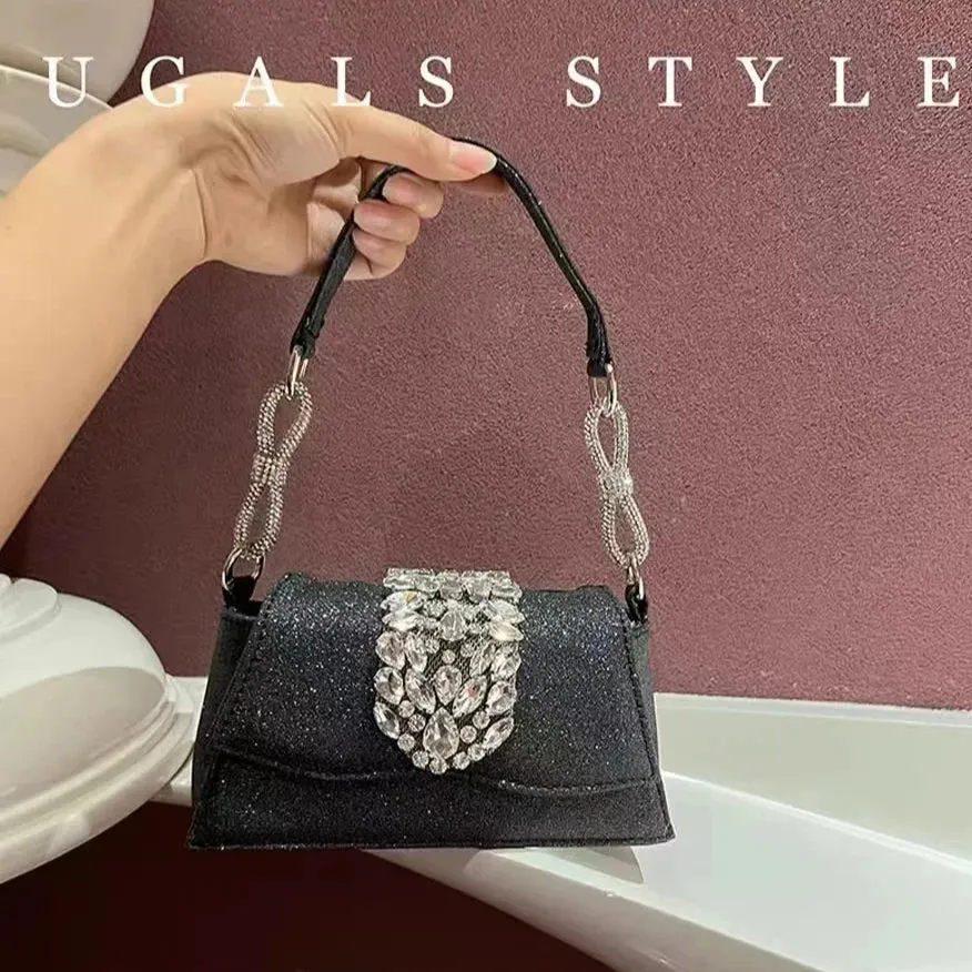Satin Diamond Evening Bag
