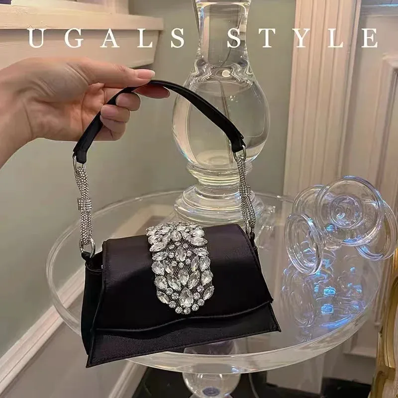Satin Diamond Evening Bag