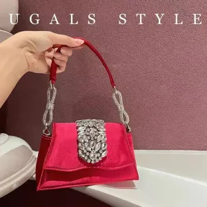 Satin Diamond Evening Bag
