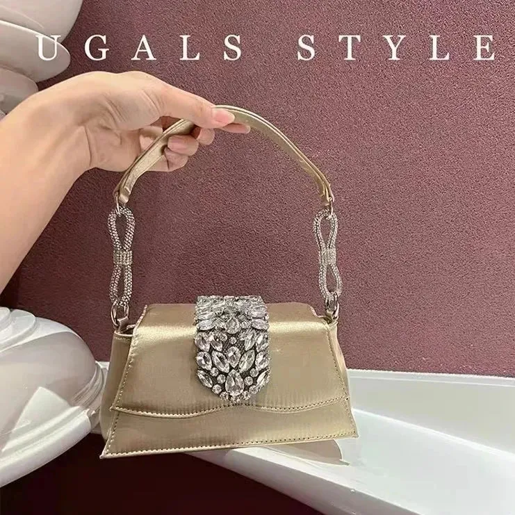 Satin Diamond Evening Bag