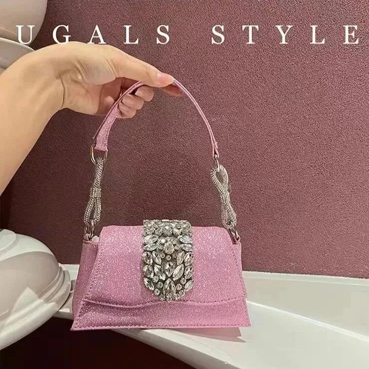 Satin Diamond Evening Bag