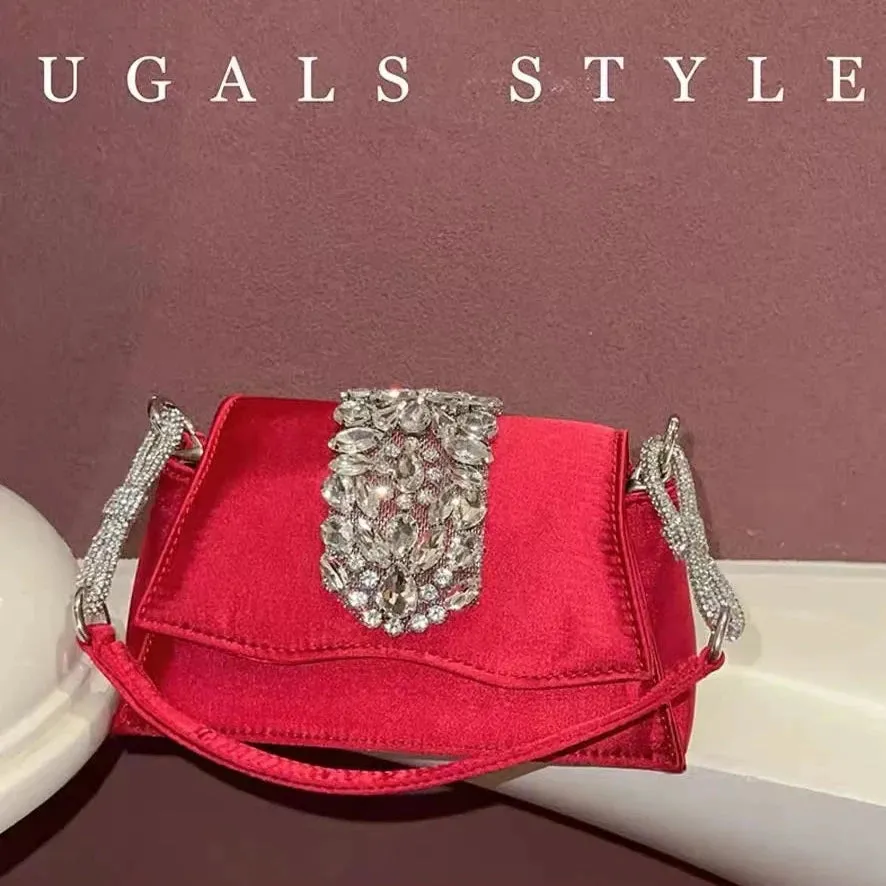 Satin Diamond Evening Bag