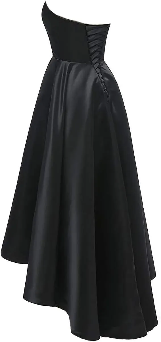 Satin with Camo Country Wedding Bridal Dresses High Low Reception Prom Dress 2025