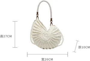 Seashell Bag Boho Shell Purse Handwoven Crossbody Bag for Women Fashion Beach Bags Handmade Summer Clutch Purses