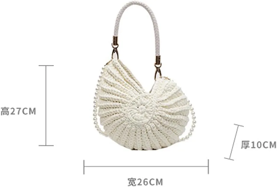 Seashell Bag Boho Shell Purse Handwoven Crossbody Bag for Women Fashion Beach Bags Handmade Summer Clutch Purses