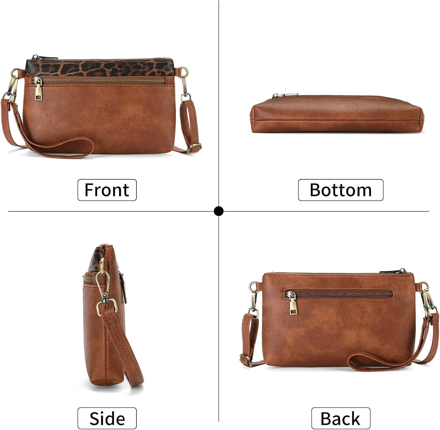 SENDEFN Leather Crossbody Bag for Women Small Clutch Purses Crossbody Shoulder Handbag Wallet Purses RIFD Card Slots