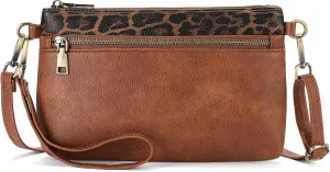 SENDEFN Leather Crossbody Bag for Women Small Clutch Purses Crossbody Shoulder Handbag Wallet Purses RIFD Card Slots