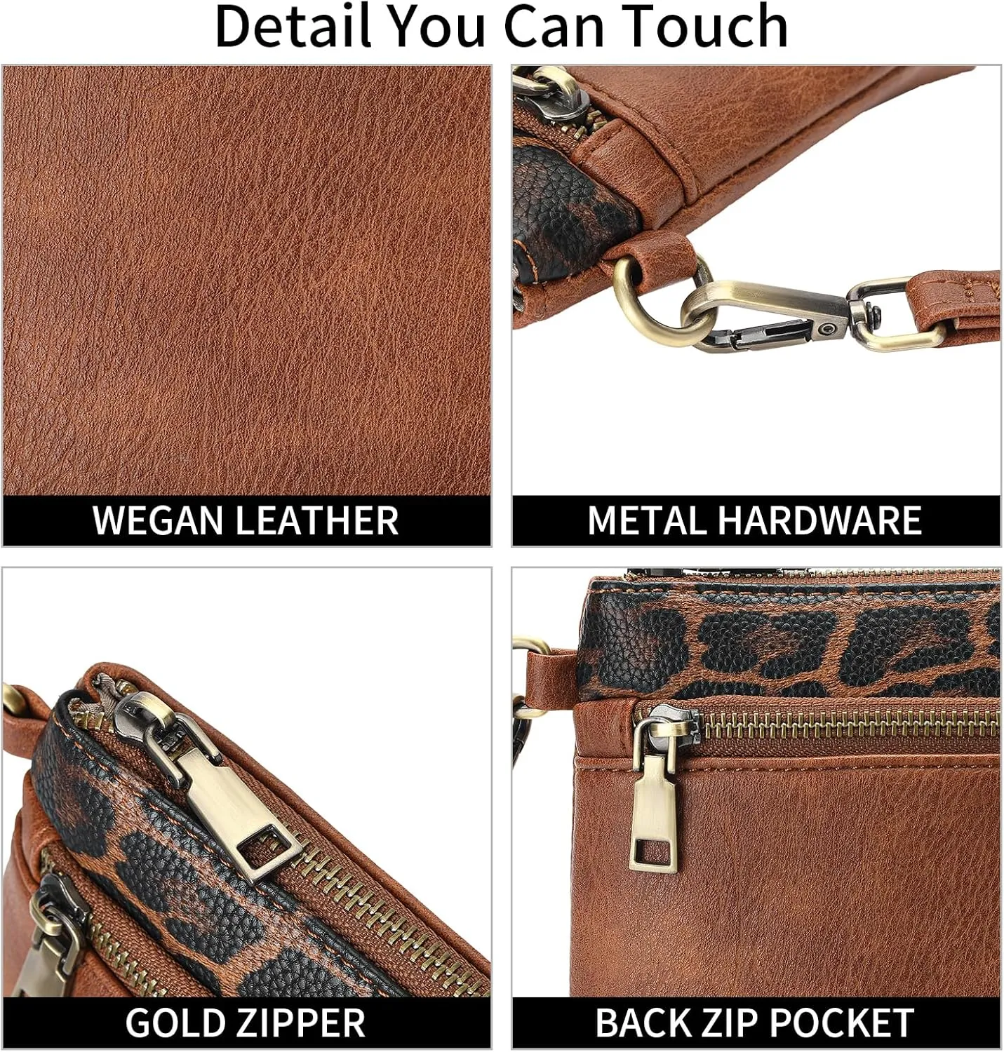 SENDEFN Leather Crossbody Bag for Women Small Clutch Purses Crossbody Shoulder Handbag Wallet Purses RIFD Card Slots