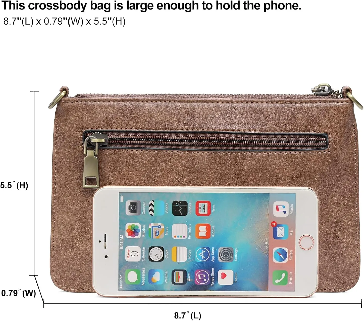 SENDEFN Leather Wristlet Clutch Small Women Crossbody Shoulder Bag Wallet Purses RIFD Card Slots