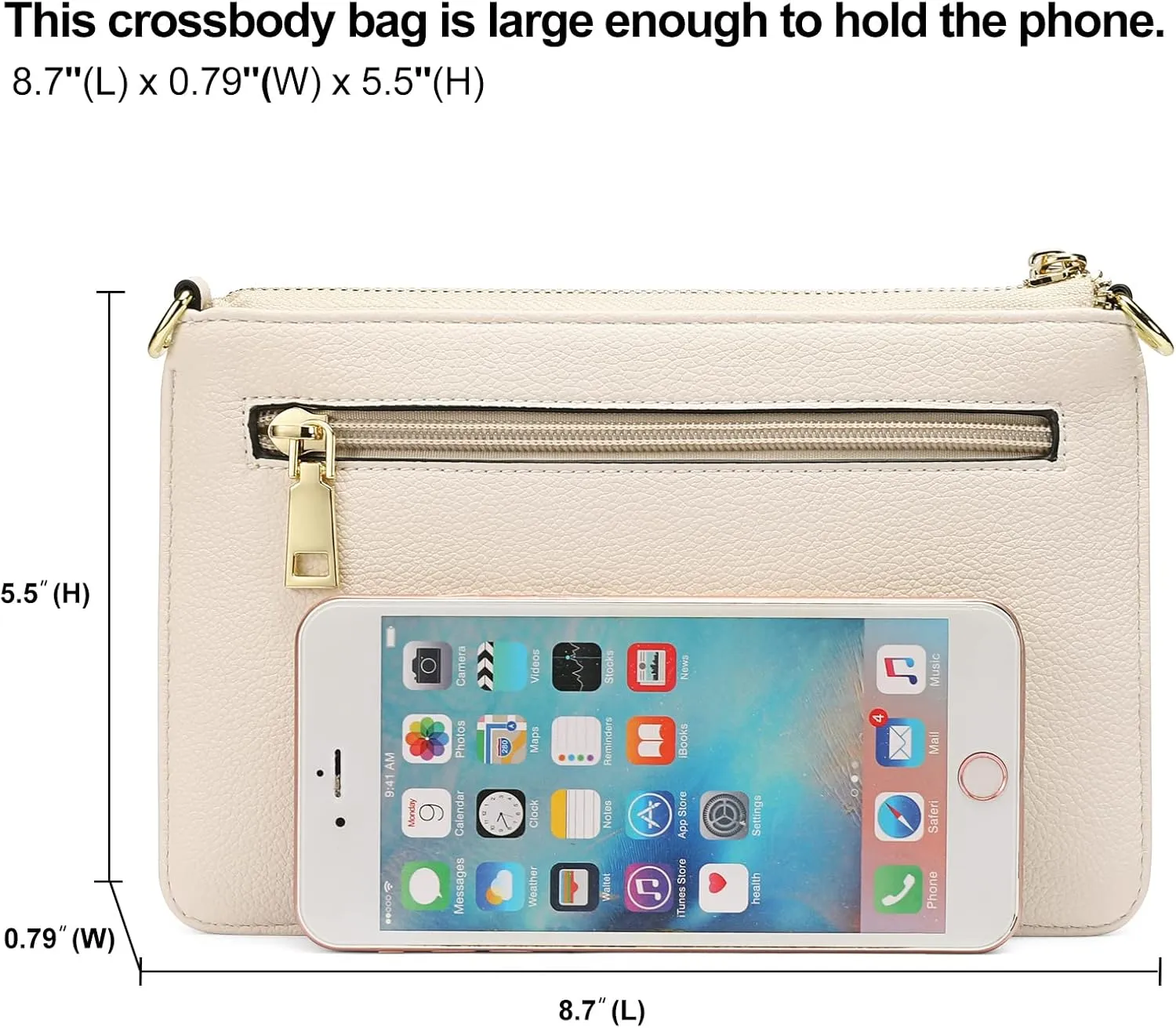 SENDEFN Leather Wristlet Clutch Small Women Crossbody Shoulder Bag Wallet Purses RIFD Card Slots
