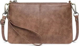 SENDEFN Leather Wristlet Clutch Small Women Crossbody Shoulder Bag Wallet Purses RIFD Card Slots