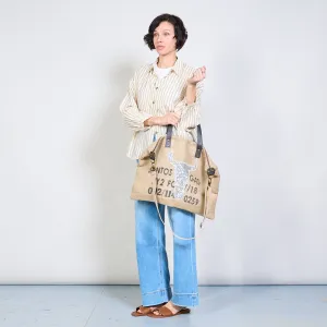 Sequin bull head jute tote bag wholesale