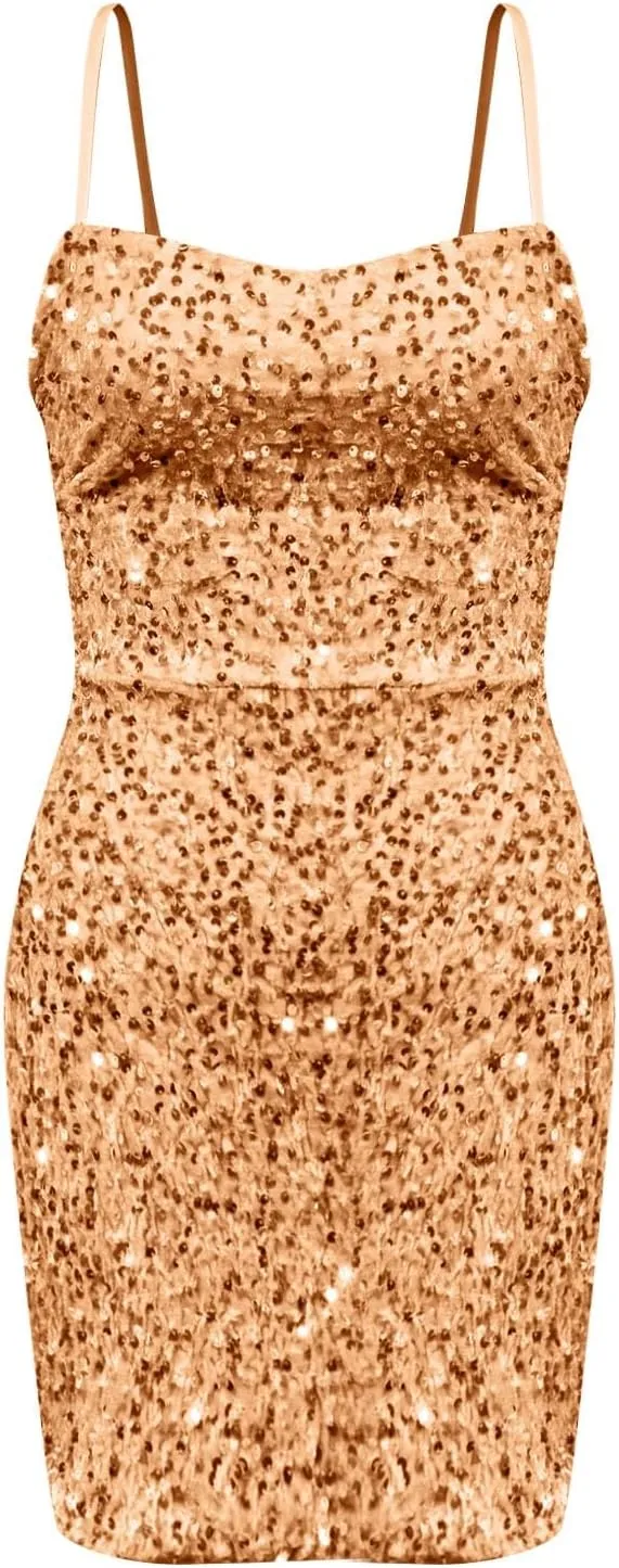 Sequin Dress for Women Christmas Dress Black Sequined Dresses Sequin Dress Midi Rose Gold Sequin Dress