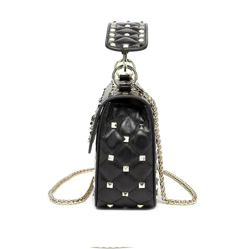 Sheepskin Leather Rivet Handbags